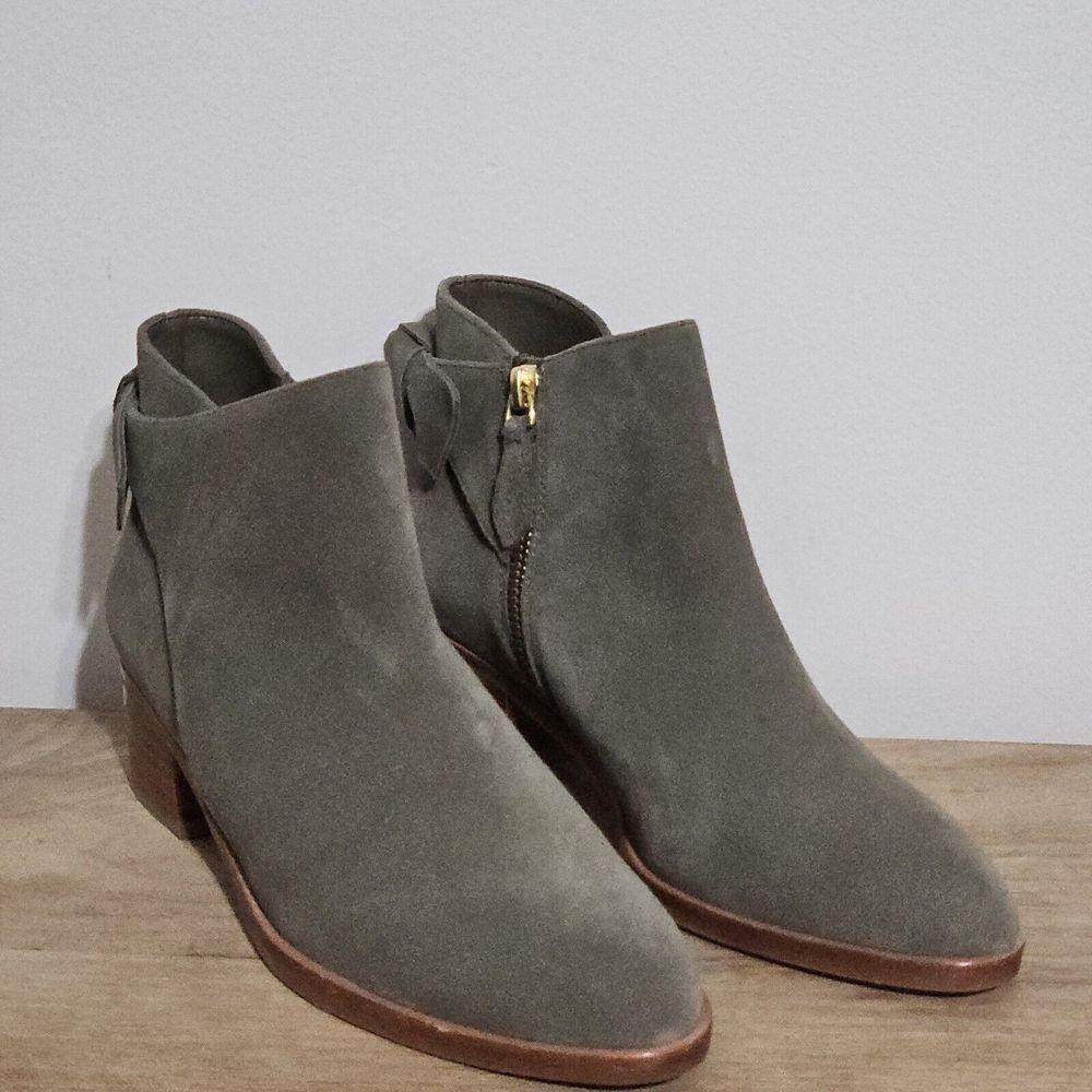 Talbots Ankle Boots Sz 6 Via Knot Suede Booties Womens Shoes‎ Sage Green